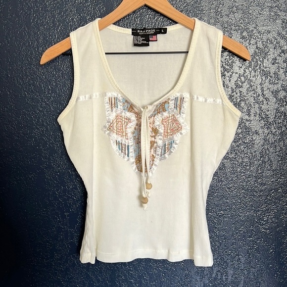 Rampage Vintage Ribbed Patchwork Tank Top - Picture 1 of 4